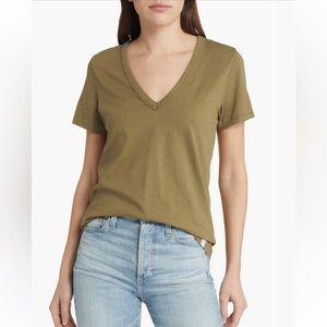NWT Rag & Bone the vee slub cotton tee in military olive- XS
